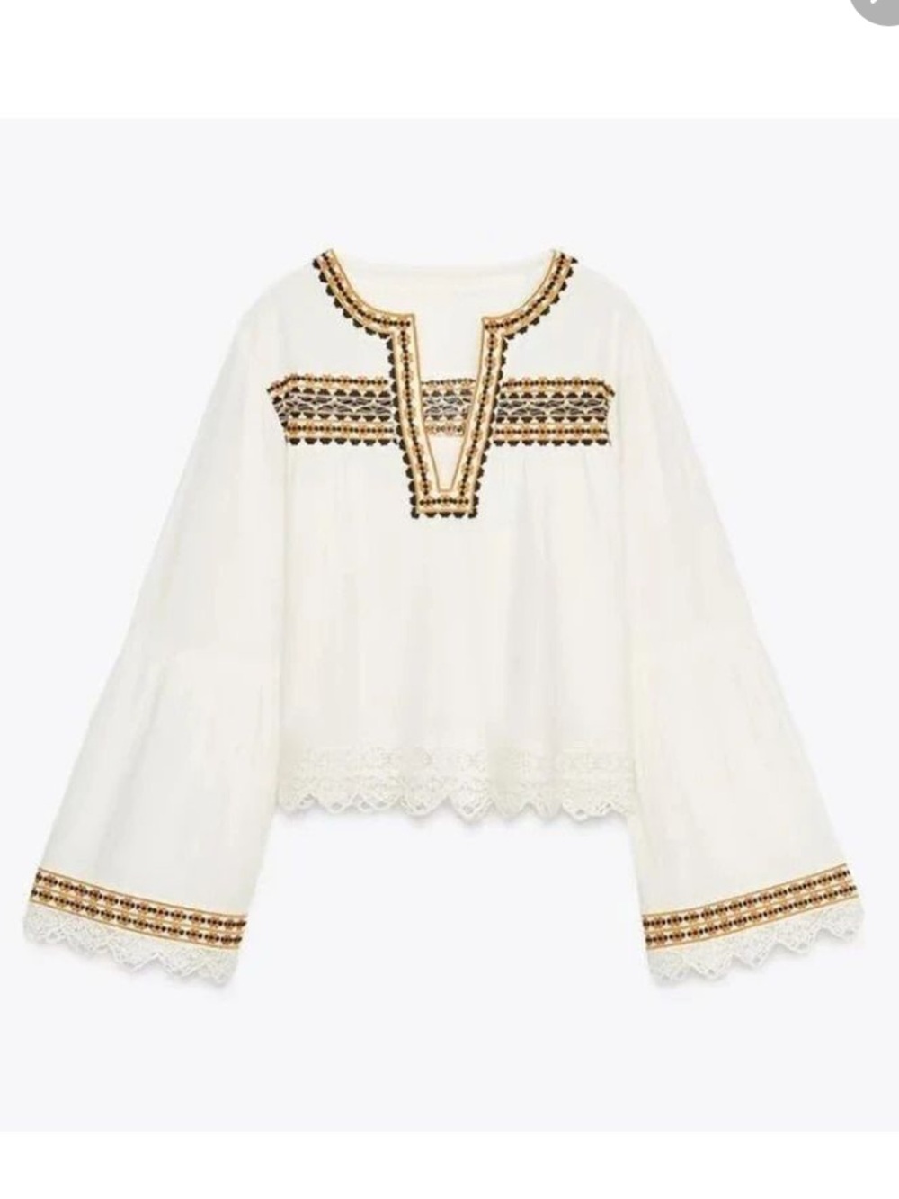 Zara women Embroidery shirt ZW collection